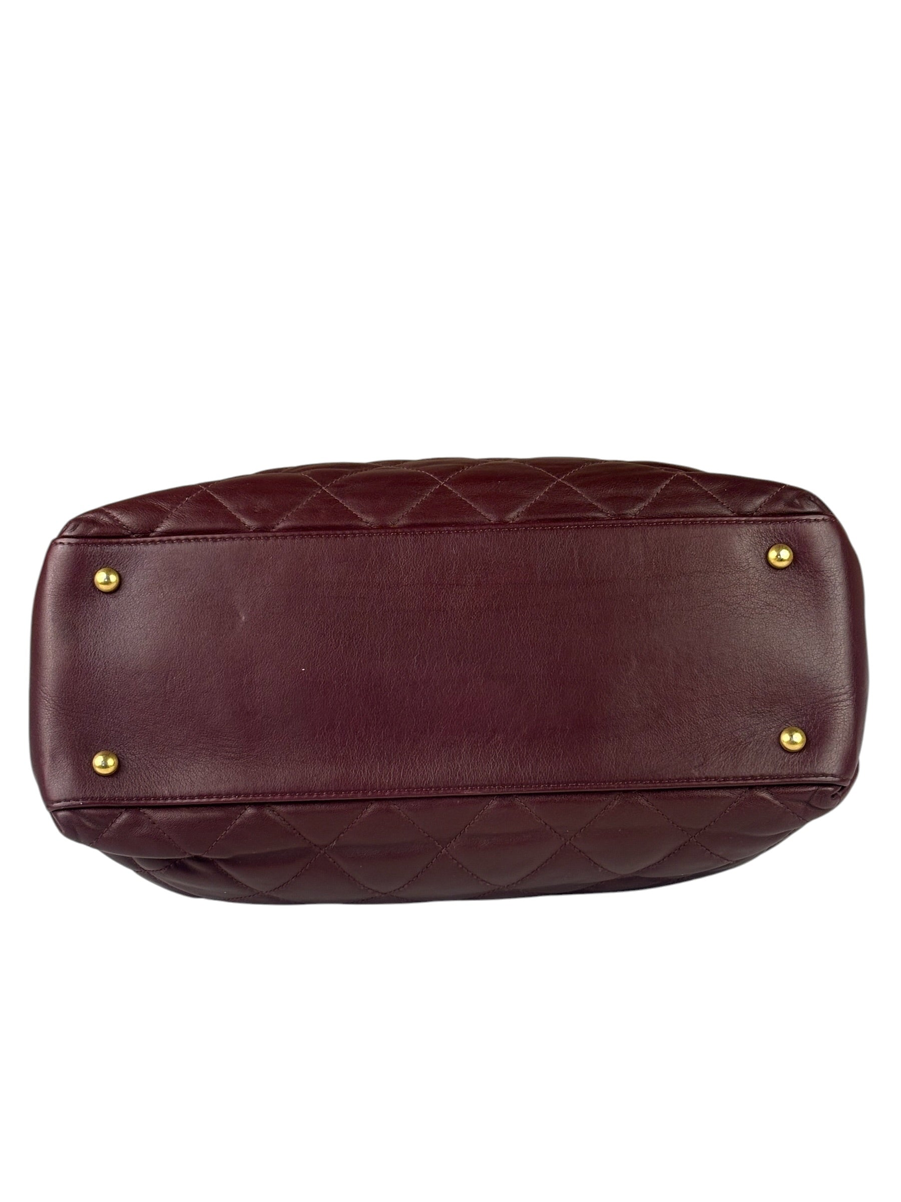 Chanel Bi-Color Burgundy Quilted Soft Elegance Tote 2014