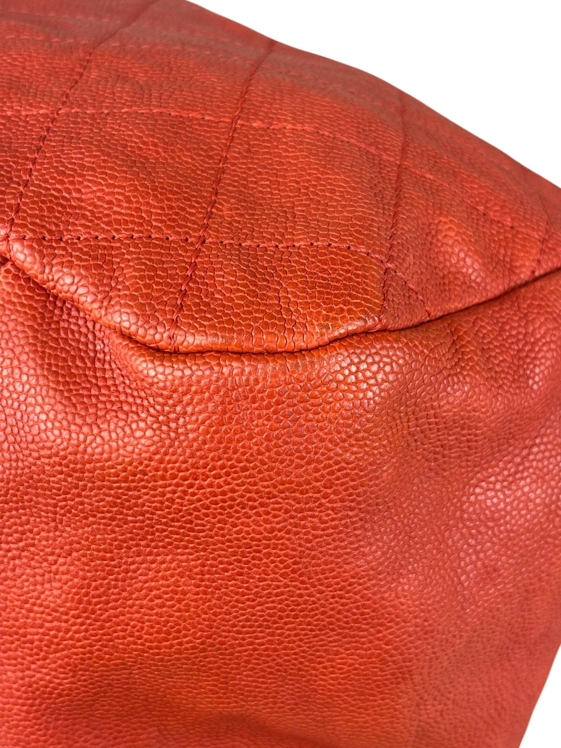 Chanel Red Caviar Quilted Medium Frame Shoulder Bag 2011