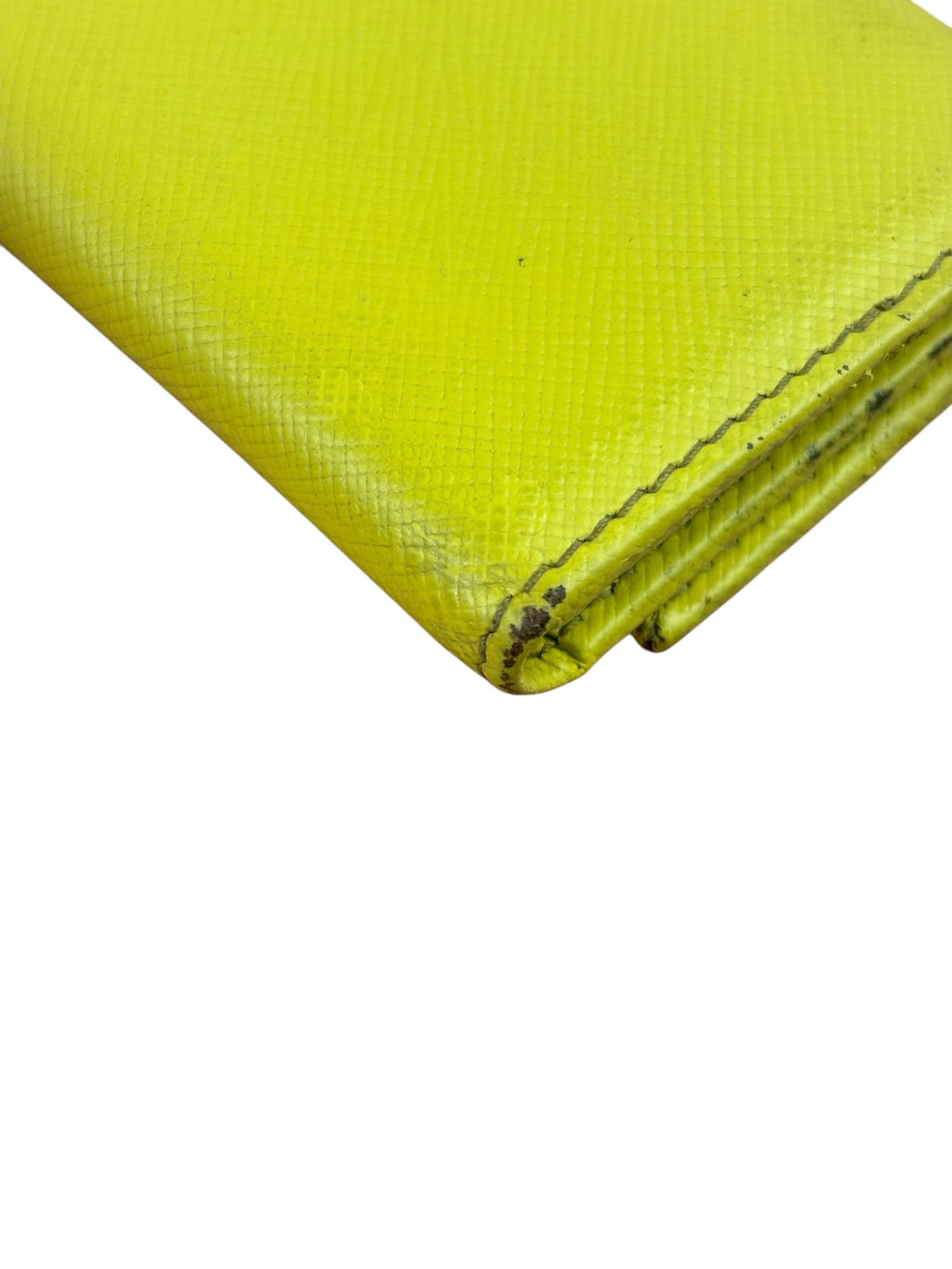 Prada Yellow Saffiano Leather Small Key Holder