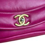 Chanel Fuchsia Pink Leather Puffy Flap Bag 2019
