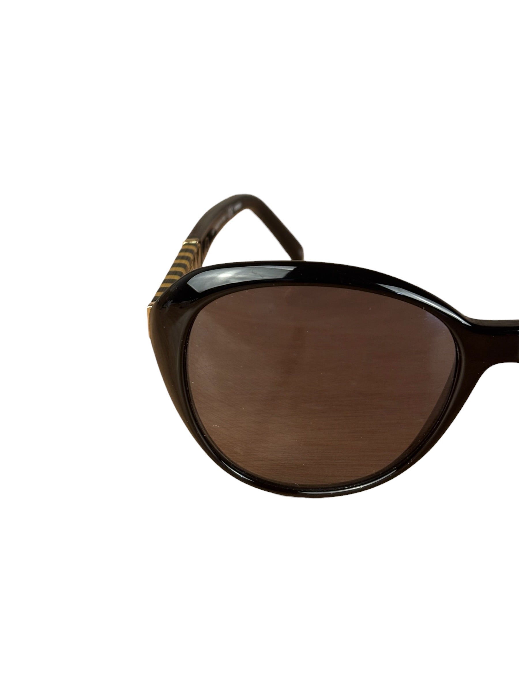 Fendi Round Sunglasses Striped Black