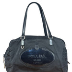 Prada Vintage Black Nylon/Patent Shoulder Bag