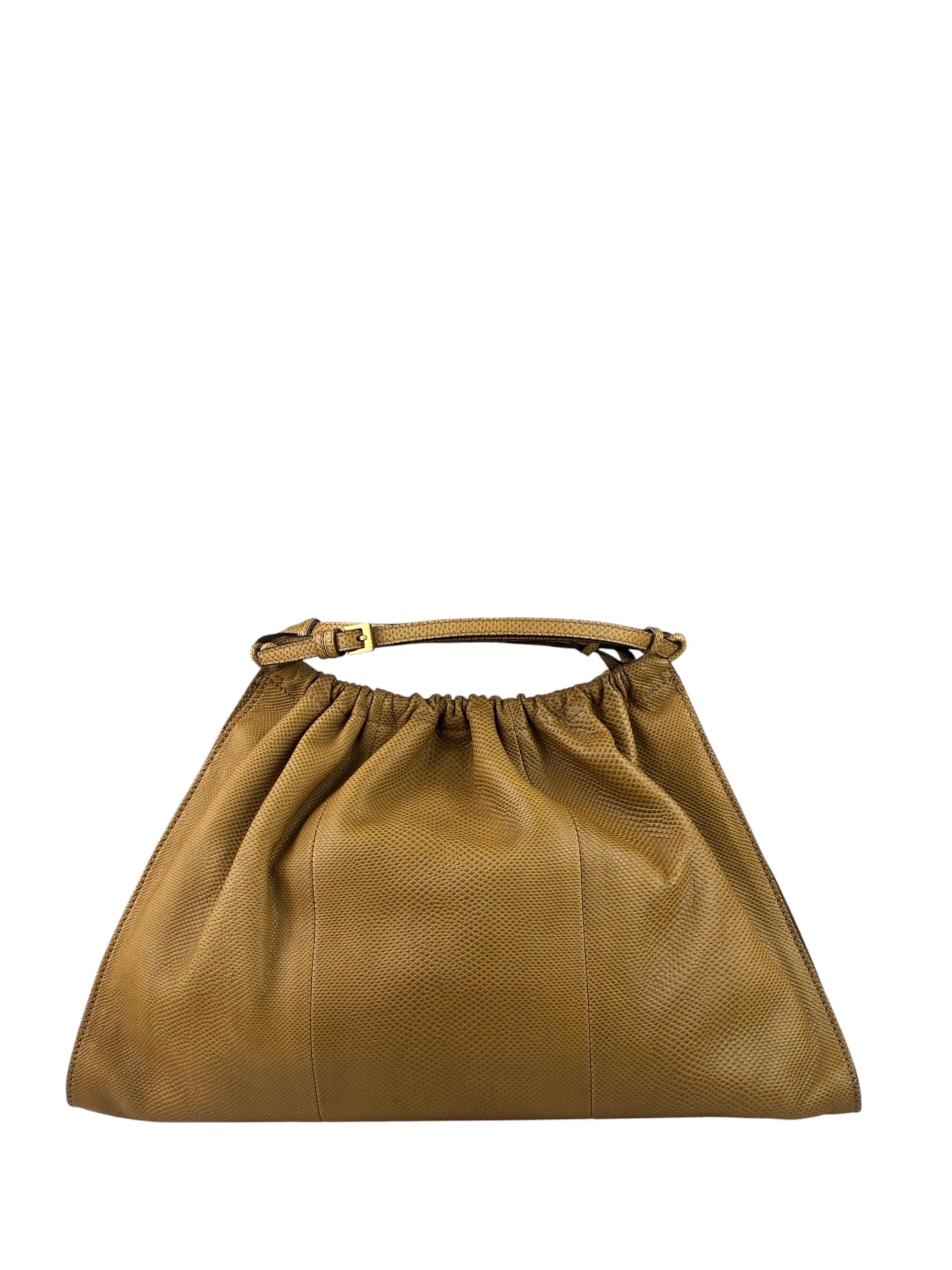 Gucci Vintage Tan Lizard Skin Hobo Bag