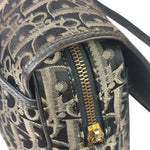 Christian Dior Vintage Black Leather Trim Trotter Crossbody Bag
