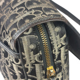 Christian Dior Vintage Black Leather Trim Trotter Crossbody Bag