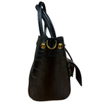 Balenciaga Black Leather Mini Bel Air Carry All Two-Way Bag