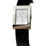 Dior Silver Dial Black Leather Strap D78-100