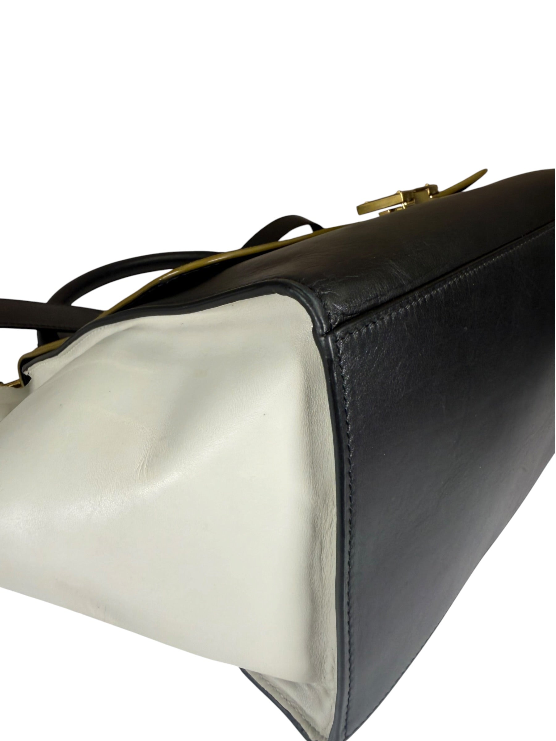 Celine Colorblock Leather/Suede Trapeze Two-Way Bag