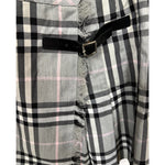 Burberry Grey Plaid House Check Frayed Short Skirt