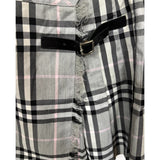 Burberry Grey Plaid House Check Frayed Short Skirt