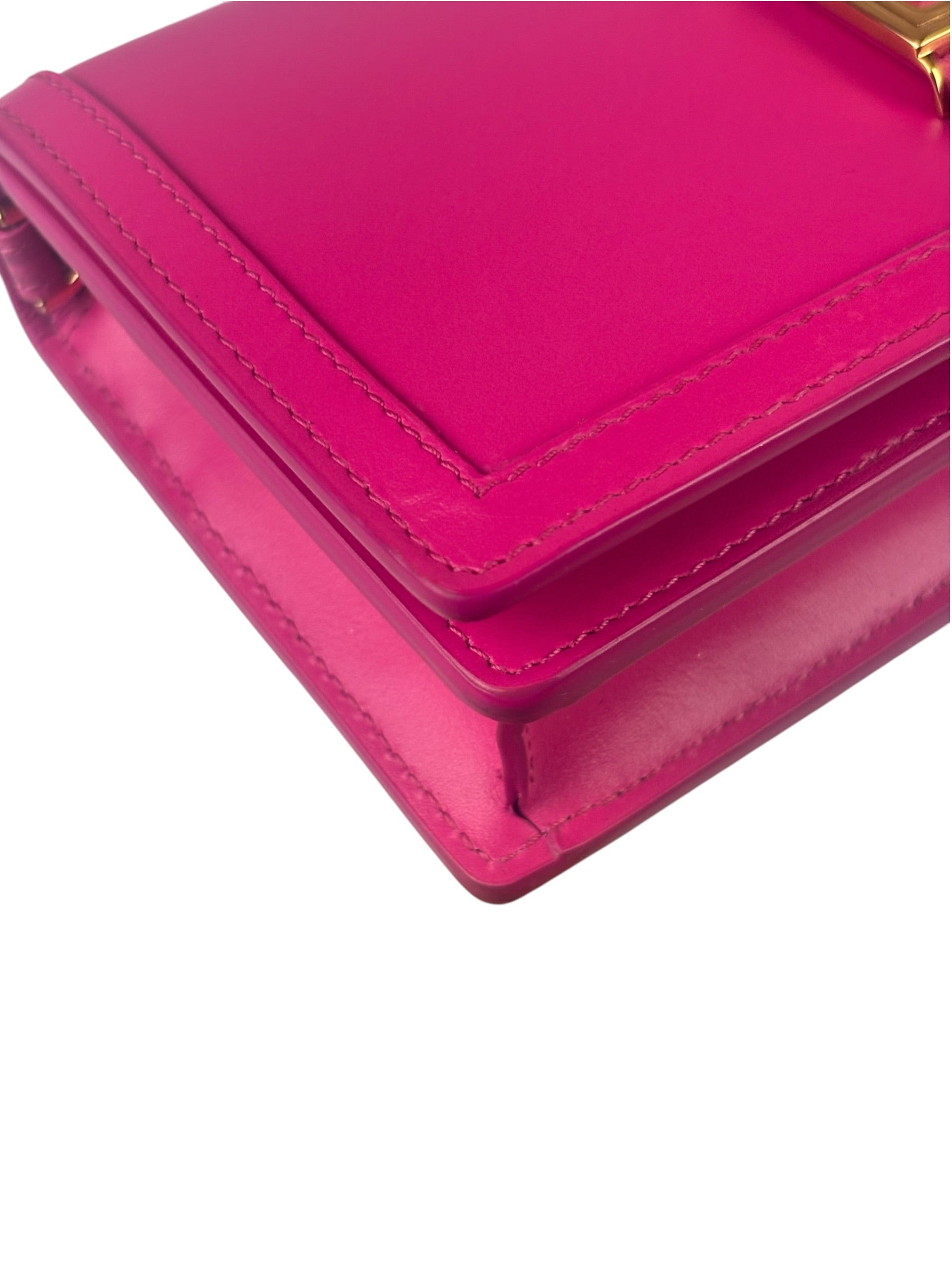 Versace Pink Leather Greca Goddess Flap Wallet-On-Chain