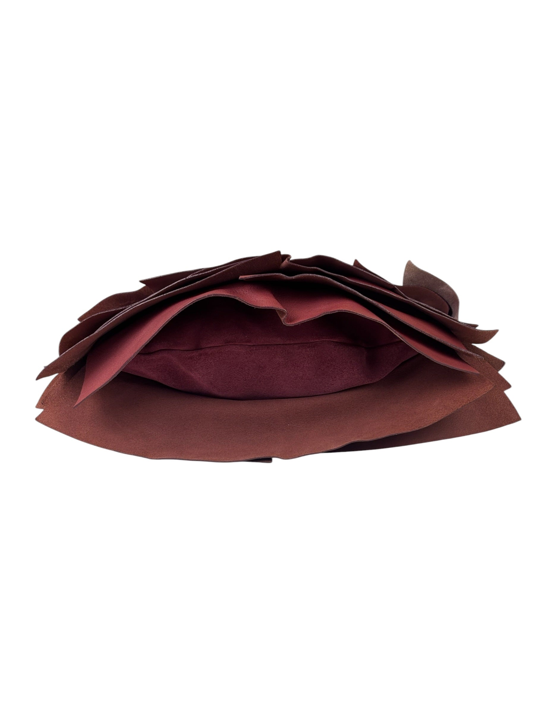 Yves Saint Laurent Dusty Rose Leather Tropez Ruffled Frilled Hobo Bag