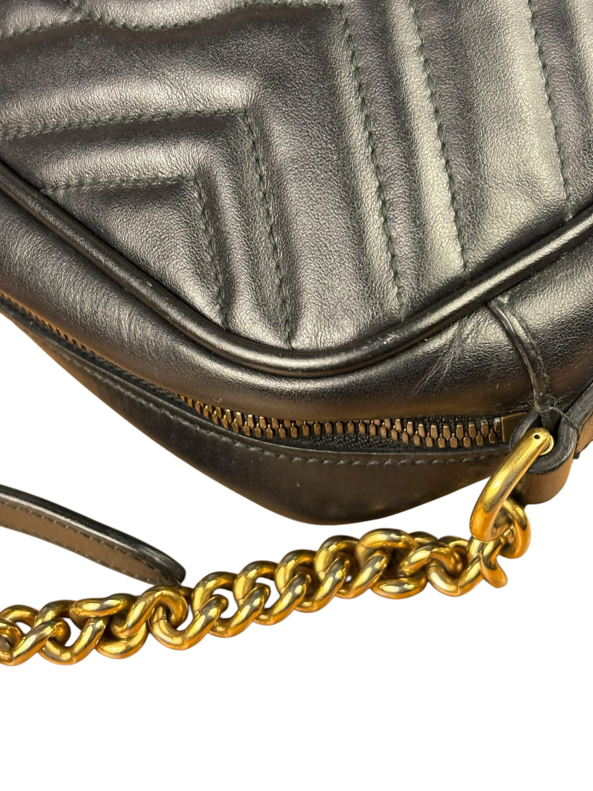 Gucci Black Leather Marmont Small Camera Bag