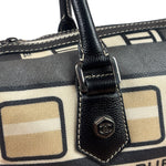 Chanel Cream Leather Coated Canvas Le Train Boston Bag 2006