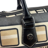 Chanel Cream Leather Coated Canvas Le Train Boston Bag 2006