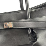 Balenciaga Black Leather Bel Air Carry Carry All Large Tote