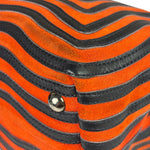Fendi Navy/Red Leather Trim/Suede Dotcom Striped Two-Way Bag