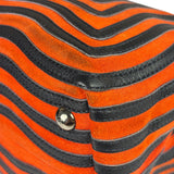 Fendi Navy/Red Leather Trim/Suede Dotcom Striped Two-Way Bag
