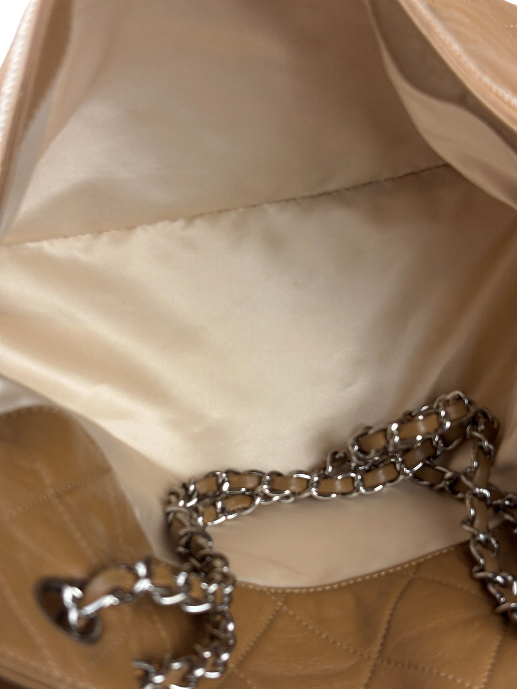 Chanel Camel Quilted Lambskin East-West Large Chain Tote 2008