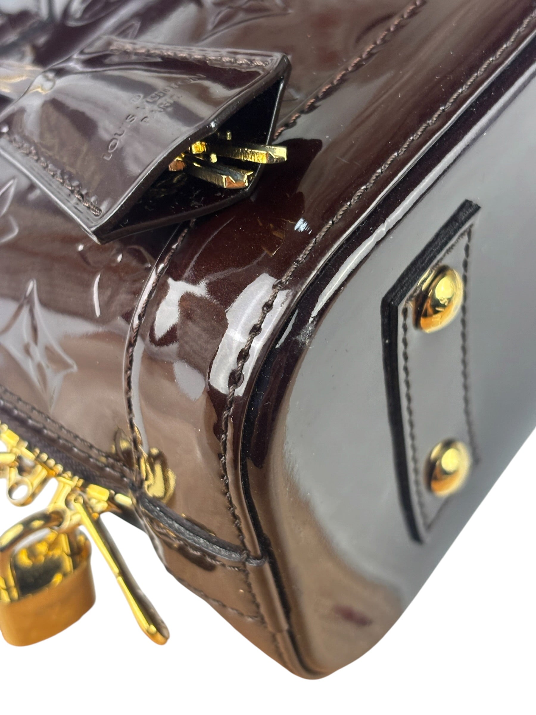 Louis Vuitton Amarante Vernis Alma BB Two-Way Bag