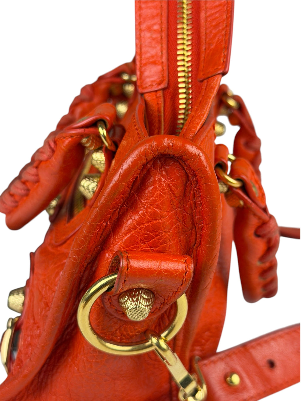 Balenciaga Red Leather Mini City Bag