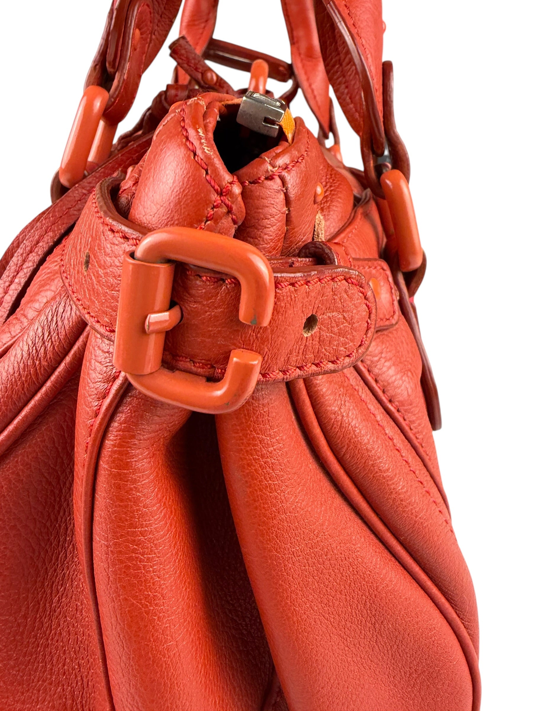 Chloé Vintage Red Leather Paddington Bag (Broken Lock