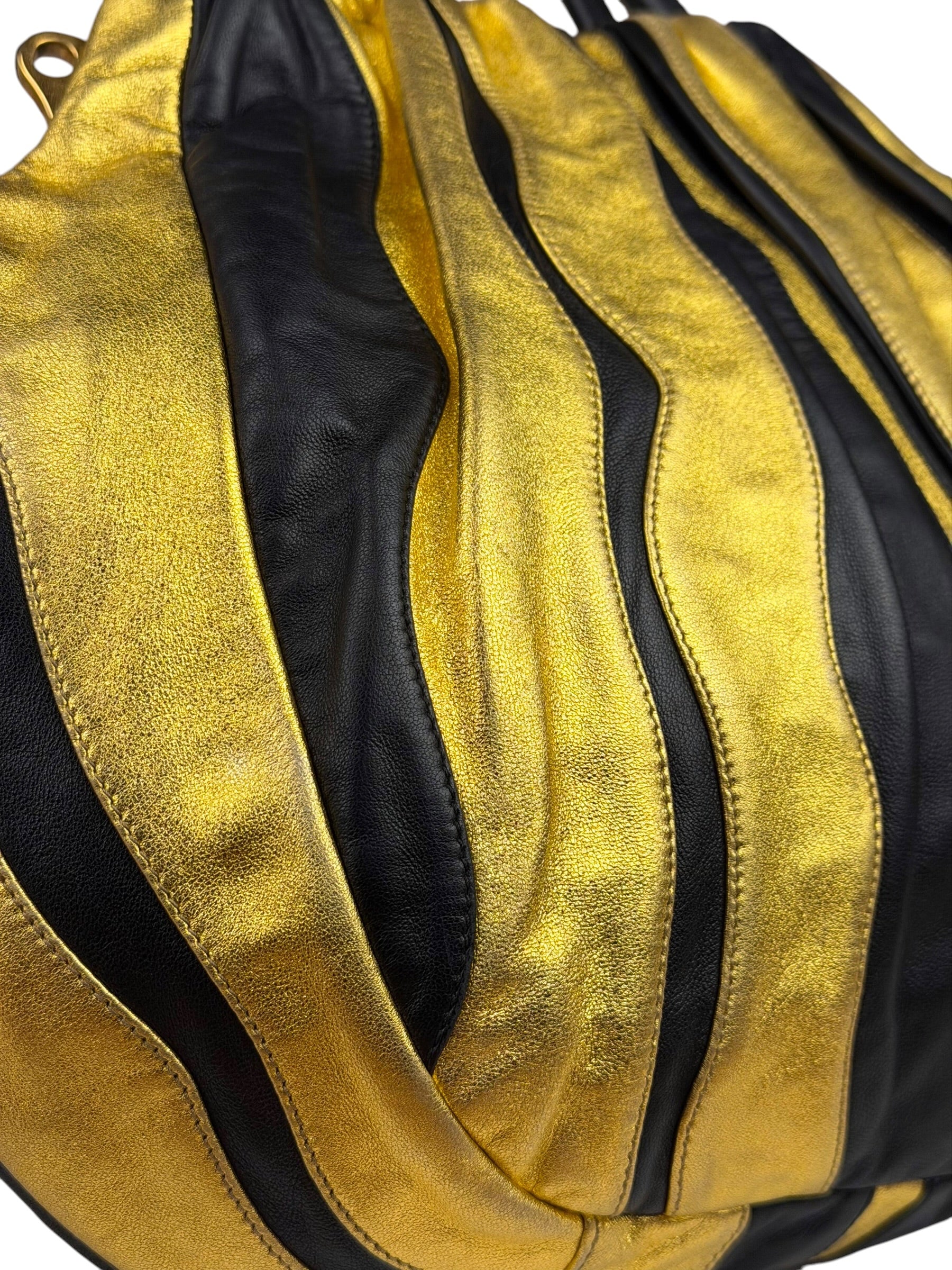 Prada Bicolor Leather Nappa Waves Tote Bag