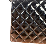 Chanel Black Quilted Patent Leather Top Handle 1996