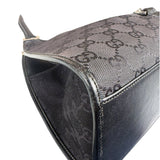 Gucci Black Leather Trim GG Bardot Jackie Medium Hobo Bag