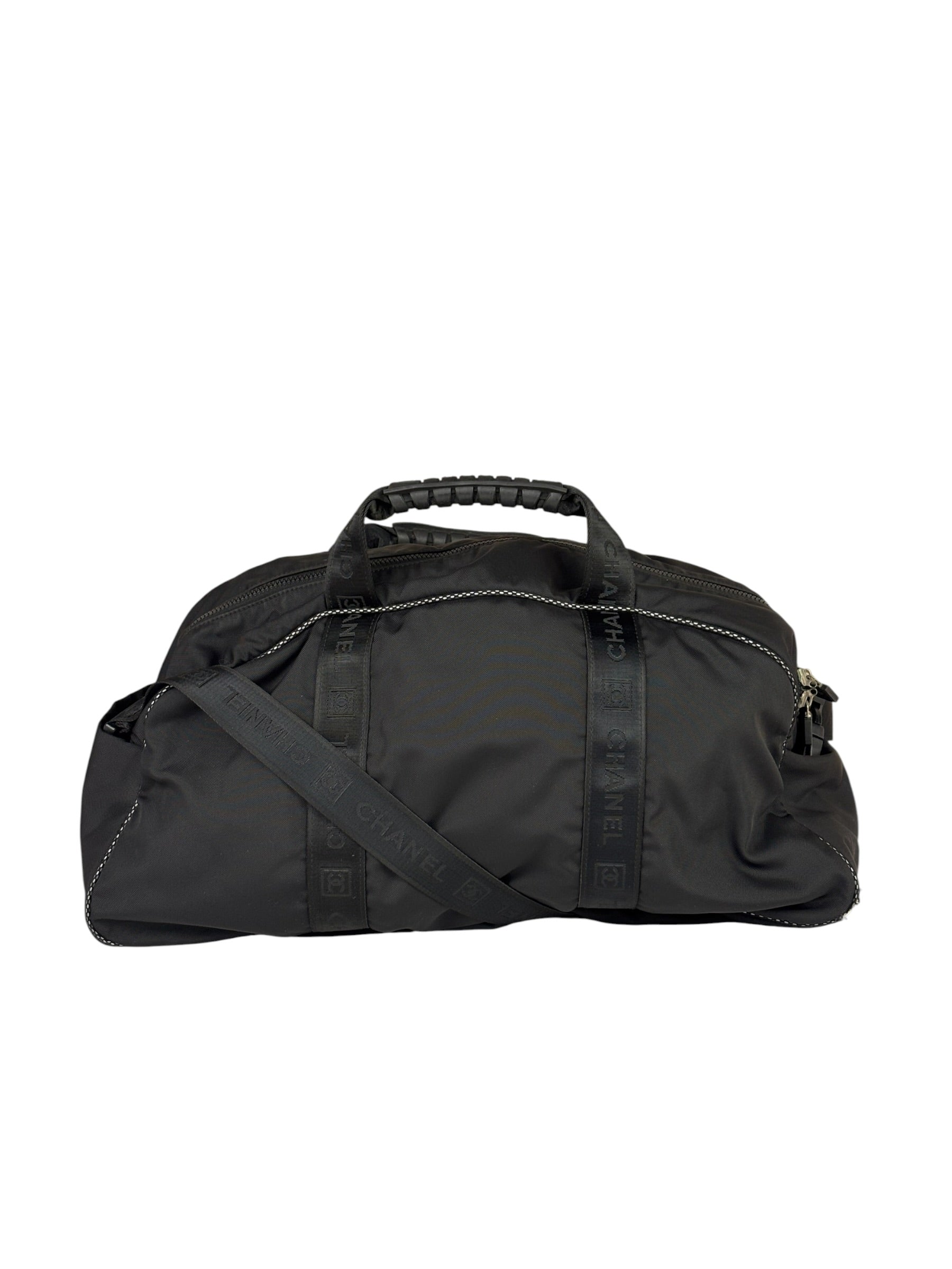 Chanel Black NylonSport Line Duffle Mesh Large Bag 2000's