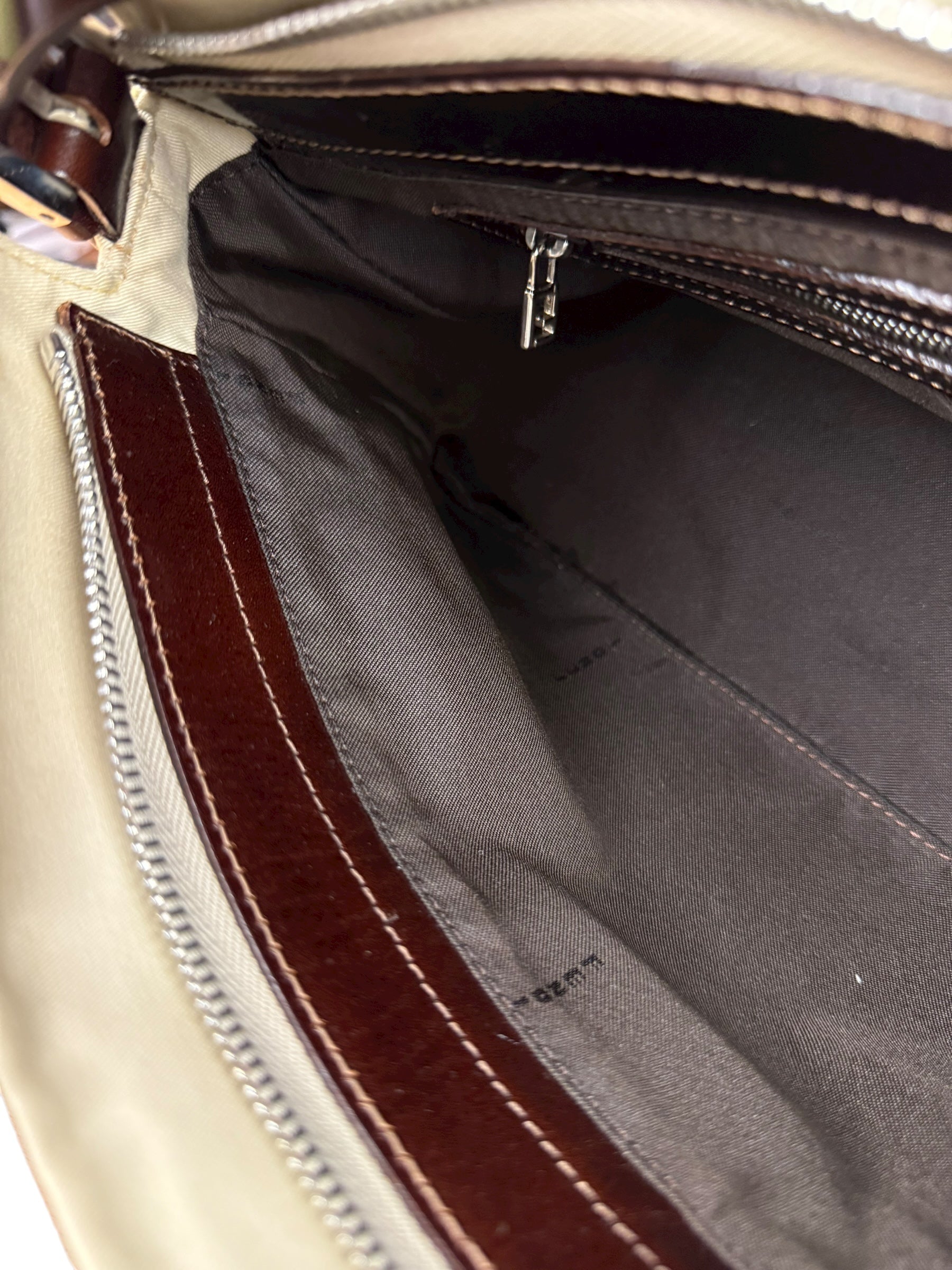 Fendi Cream Baguette Shoulder Bag