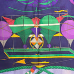 Hermes Blue Les Folies Du Ciel Silk Scarf