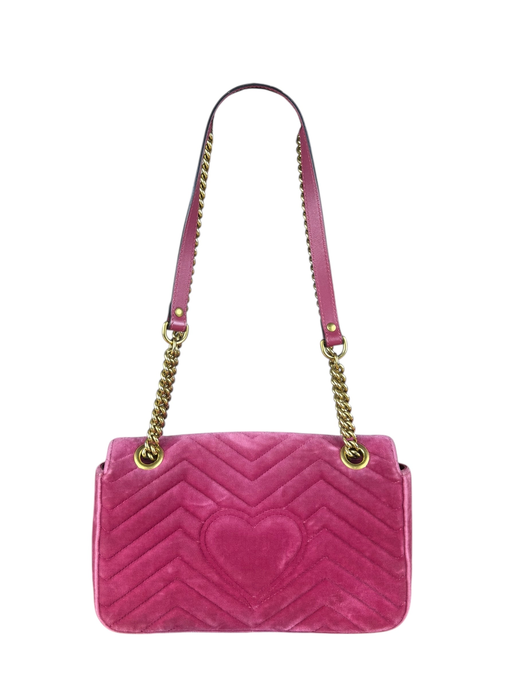 Gucci GG Marmont Pink Velour Chain Bag