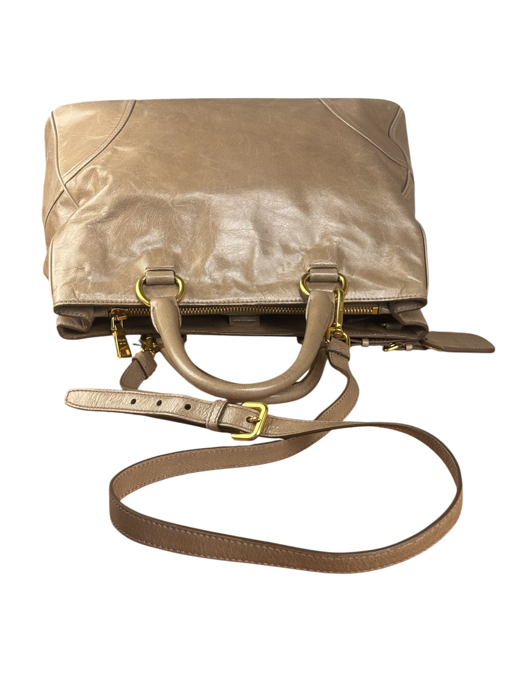 Prada Vitello Shine 2Way Tote Bag