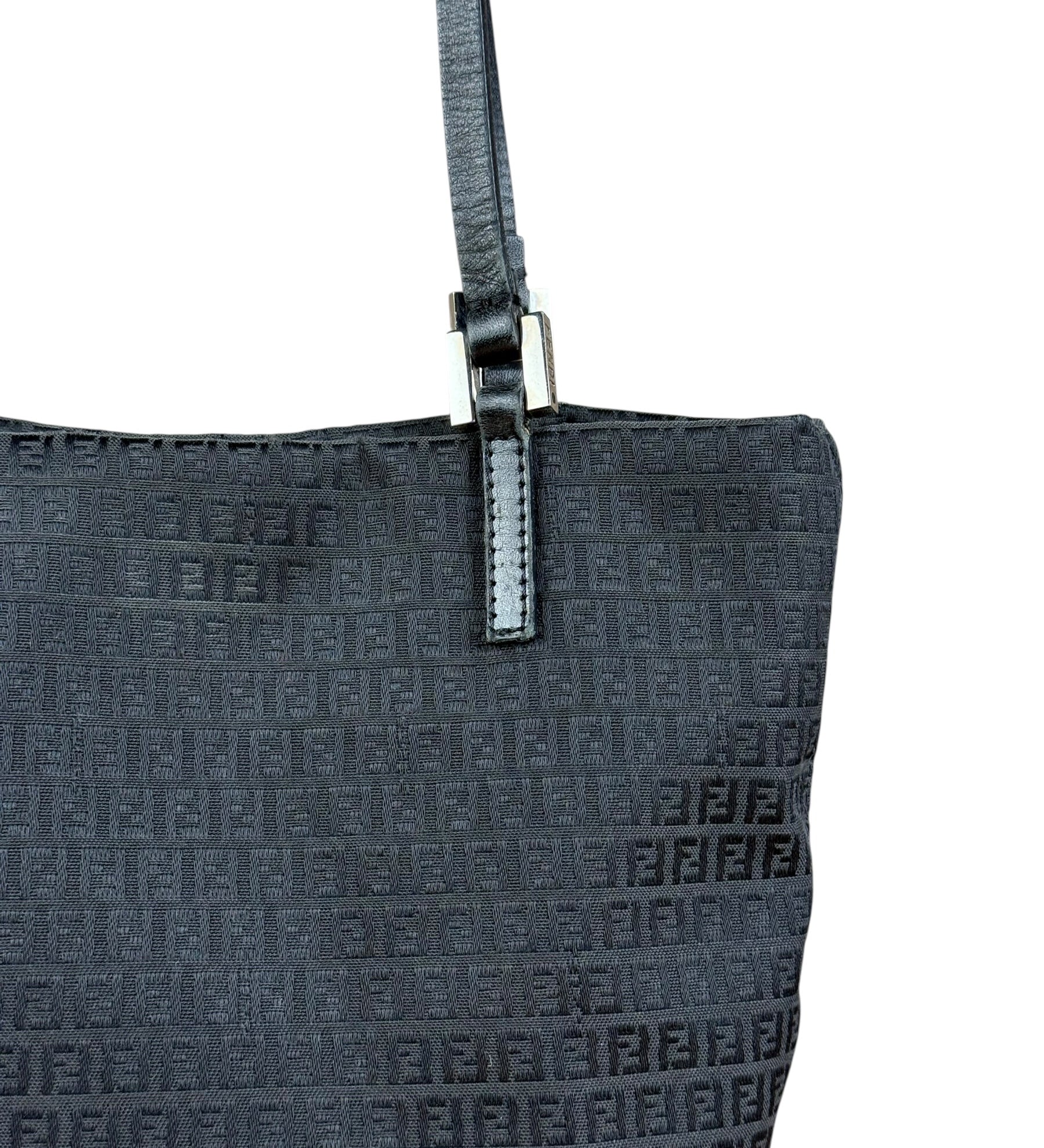 Fendi FF Black Canvas Logo Tote