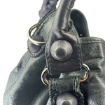 Balenciaga Grey Lambskin Giant Brogues Pompom Two-Way Bag