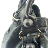 Balenciaga Grey Lambskin Giant Brogues Pompom Two-Way Bag