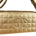 Chanel Gold Leather East West Shoulder Bag 2001