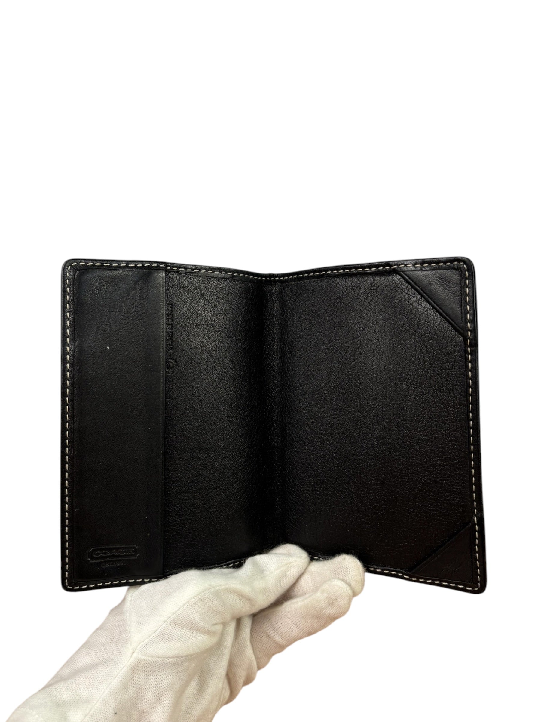 Coach Black Leather Passport Cover