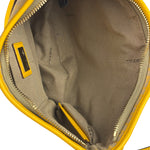 Fendi Yellow Leather Trim Zucca Crossbody Bag