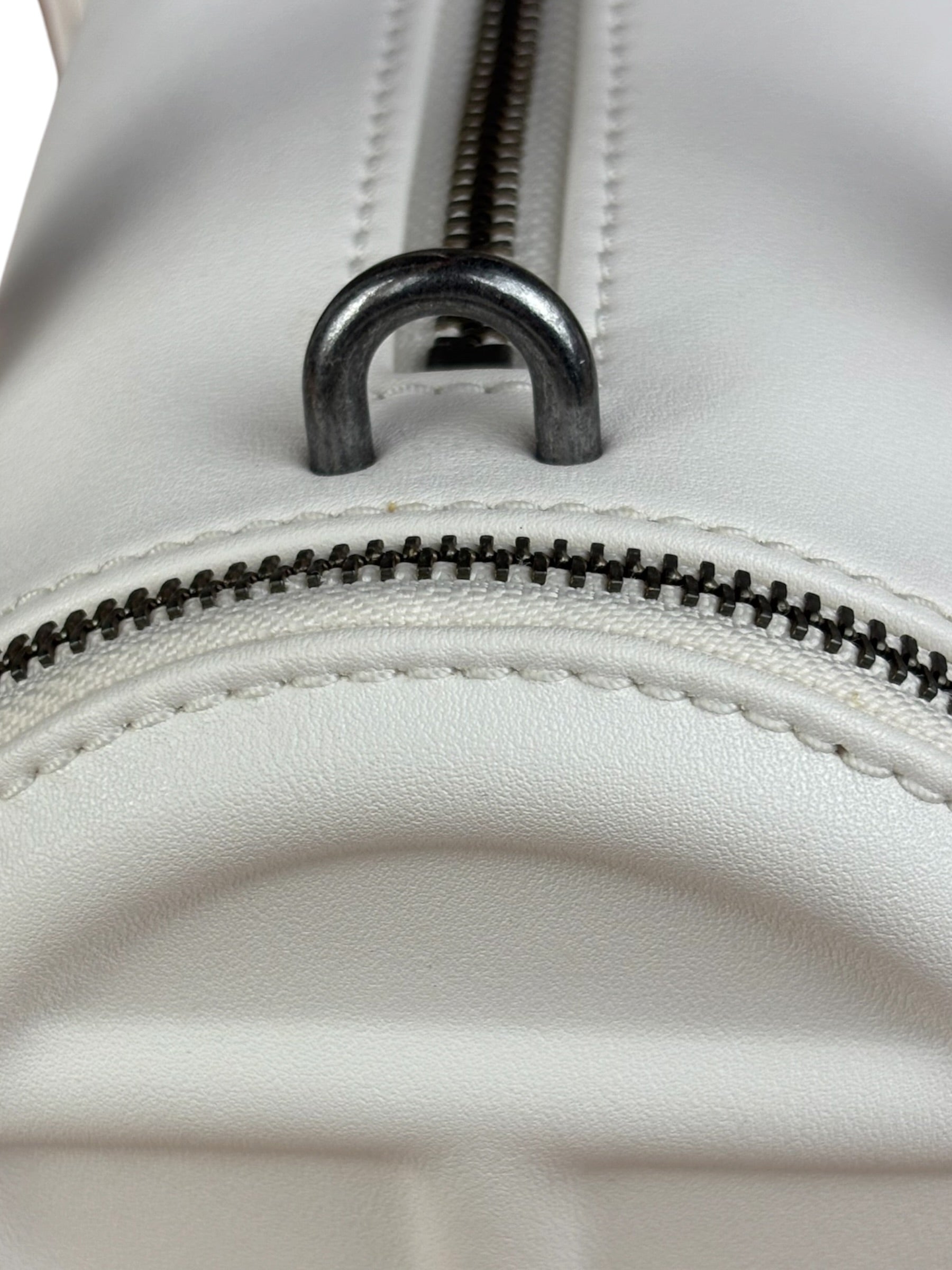 Telfar White Leather Duffle Two-Way Bag