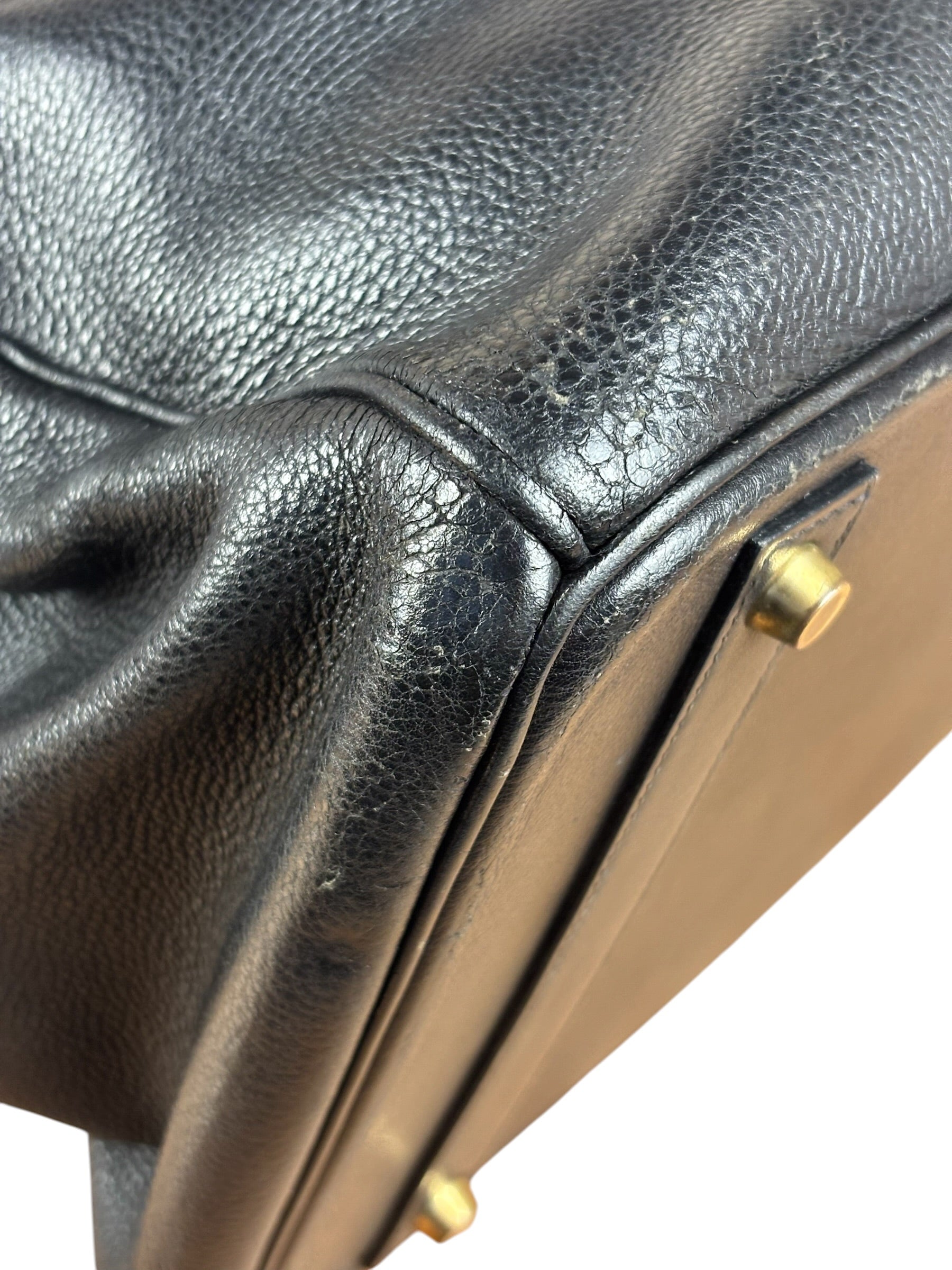 Hermes Black Togo Leather Birkin 40 Handbag Gold 1998