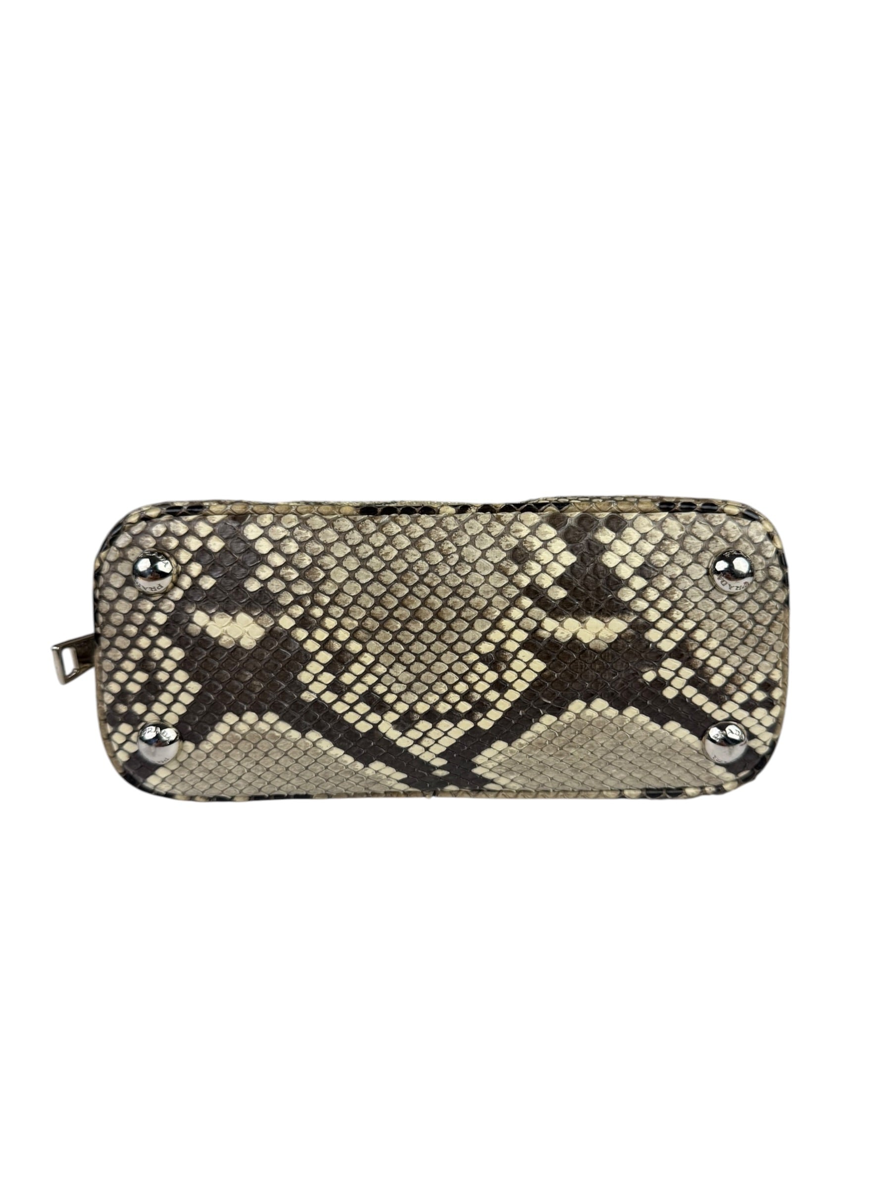 Prada Beige Python Mini Dome Two-Way Bag