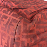 Fendi Red Leather Trim Zucca Chef Tote