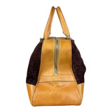 Celine Vintage Suede Macadam Leather Bowler Bag