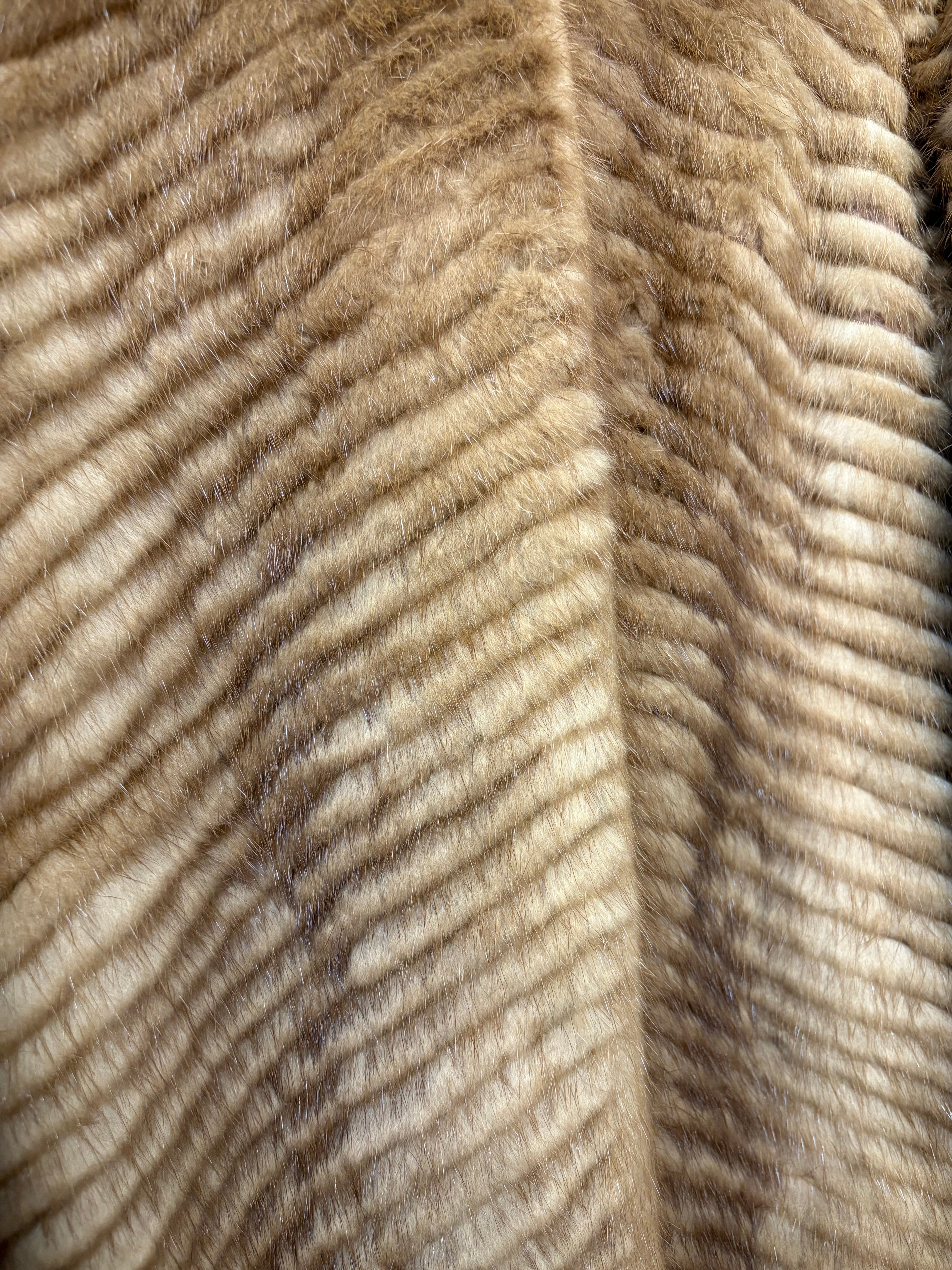 Vintage Mink Brown Stripped Mink Fur Coat