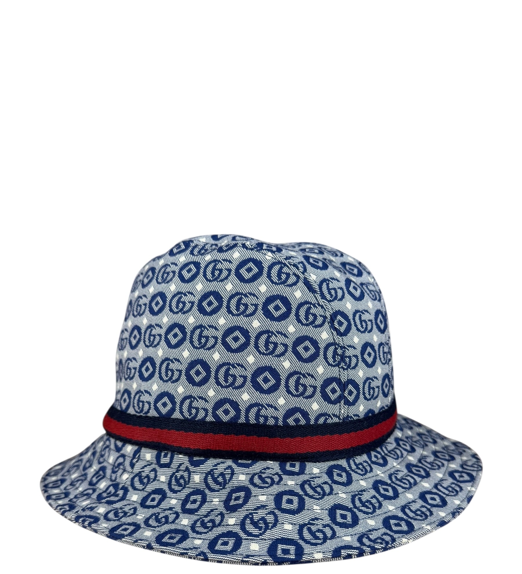 Gucci GG Logo Blue Denim Bucket Hat
