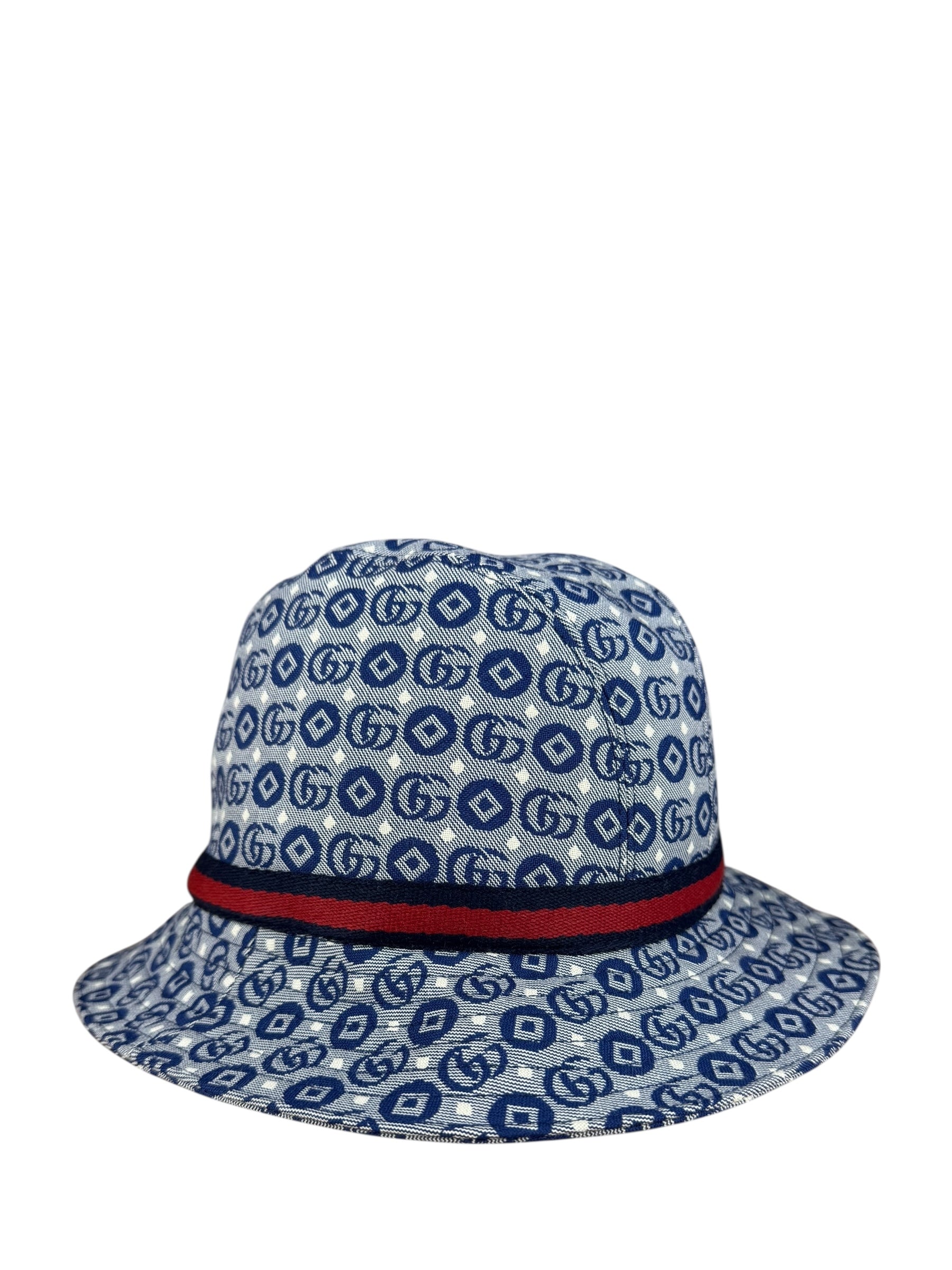 Gucci GG Logo Blue Denim Bucket Hat