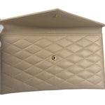 Saint Laurent Beige Quilted Sade Clutch