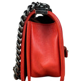 Chanel Red Quilted Double Stitch Boy Bag 2014